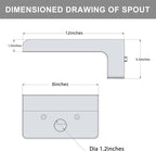 PONDO 304 Stainless Steel Made Exquisite Handcrafted Waterfall Spout for Landscape, Water Fountain Spout Scupper Luxury Decoration for Pools, Ponds, Water Walls (Black Powder Coating)