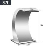 Pool Waterfall Fountains, Stainless Steel Rectangular Pool Waterfall Spillway with Pipe Connector for Indoor/Outdoor Decorative (7.9 Inch)