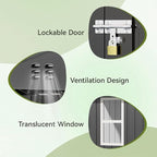 COMHOMA Shed Storage Outdoor Metal Windowed Lockable Garden Toolhouse Weatherproof Ventilated Backyard Utility Workshop(Grey,6'x4')
