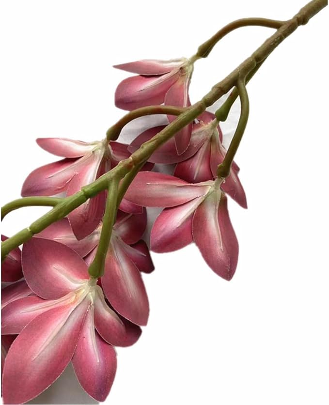 4pcs Artificial Cymbidium Orchid Flower Plant 3D Print Vanda 10 Heads Latex Phalaenopsis Flower (Dark red)