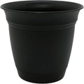 The HC Companies Eclipse Round Planter with Saucer - Outdoor & Indoor Plant Pot with Drainage Holes - Lightweight, UV-Resistant Plastic Pots for Plants, Flowers & Herbs (20" Black, Pack of 1)