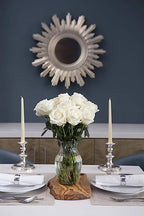 KaBloom - 24 Stems of White Roses (Cut-to-Order, and Homegrown in the USA) - Fresh Flowers for Birthday, Valentine's & Mother's Day