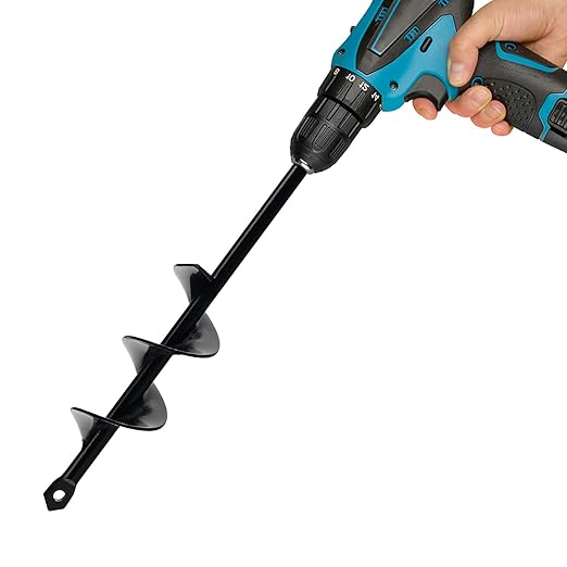 Auger Drill Bit for Planting 1.6 x 9 Inch, Garden Spiral Hole Drill, Bulb Auger, Easy Planter Rapid Planter Bulb & Bedding Plant Auger for 3/8" Hex Drive