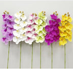 2 Pcs Orchid Stems 38" Artificial Flowers Real Touch Latex Faux Phalaenopsis Branches White Artificial Flowers for Wedding Party Home Garden Decor (Yellow)