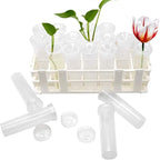 Tirifer 21 Pack 60ml Large Floral Tubes with Rack Holder for Milkweed Cuttings, Raising Caterpillars, Monarchs, Butterflies, Flower Arrangements