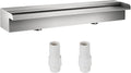VEVOR Pool Fountain Stainless Steel Pool Waterfall 23.6" x 4.5" x 3.1"(W x D x H) Waterfall Spillway with Pipe Connector Rectangular Garden Outdoor, Silver