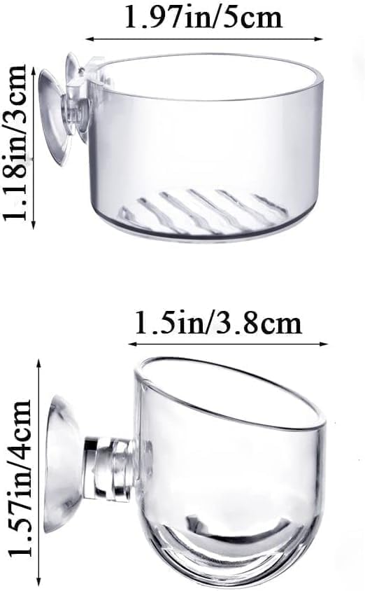 4 Pcs Aquarium Plant Pot Planter, Glass Fish Tank Plants Holder, Aquarium Decoration Plant Cup with Suction Cups for Fishes Tank Ornament Aquarium Décor Plastic Plants Fish and Aquatic Pets