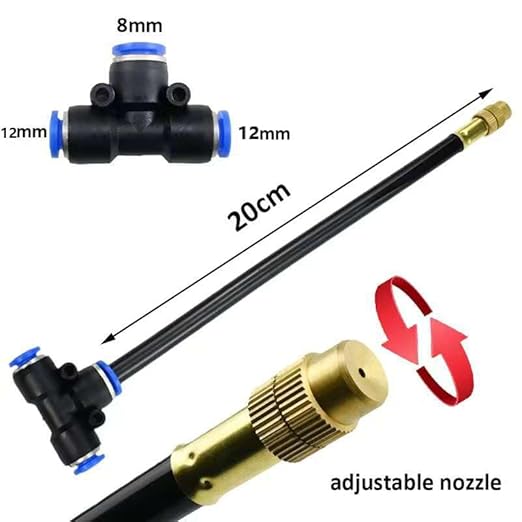 Drip Irrigation Kit Automatic Watering System for Potted Plants, 360 Degree Adjustable Copper Micro Sprinklers, Quick Connect Tubing Fittings for Garden, Lawn, Patio, Balcony(15 Nozzles)
