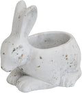 Vintage Cement Animal Planter Pots,Cement Succulent Planter,Indoor & Outdoor Garden Decor Rustic Shabby Flower Plants for Home,Patio,Balcony(White Rabbit)
