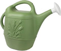 Union Products 63068 2 Gallon Plastic Indoor/Outdoor Watering Can w/ Tulip Design for Garden, Potted Plants, & Patio Pots, Sage Green