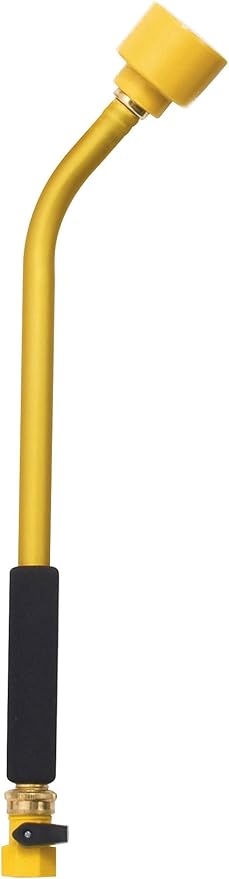 Dramm Sunrise Soft Rain Watering Spray Wand – 16” Long, Yellow – Gentle Full-Flow Spray with Shut-Off Valve & 8” Foam Grip – Lightweight & Durable for Gardens, Hanging Baskets & Planters