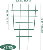 12inch Small Plant Trellis for Climbing Plants Indoor, 5Pcs Plastic Stackable Mini Garden Lattice for Potted Vines, Hoya, Pothos, Plastic Superimposed Support Stakes for Flower Vegetable (Green)
