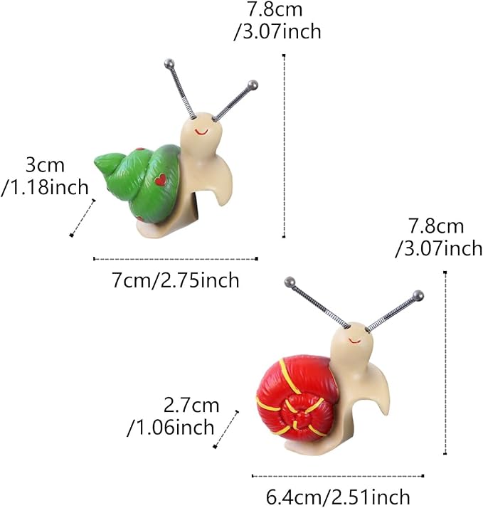 2-piece Set Snail Pot Huggers for Planters, Climbing Animal Flower Pot Hugger, Hanging Plant Decorations for Pots, Cute Plant Pot Decorations for Home Garden Patio Fence Lawn Yard (Snail)