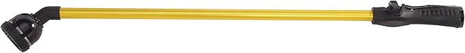 Dramm RainSelect Rain Wand – 30 Inch Aluminum Watering Wand with 9-Pattern Adjustable Spray Head & One Touch Thumb Control Valve – Garden Hose Wand for Flowers, Plants & Hanging Baskets – Yellow