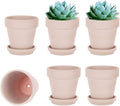 vensovo 4 Inch Small Pink Terracotta Plant Pots with Saucer - 6 Pack Clay Flowerpots with Drainage, Great for Indoor Outdoor Plants, Crafts, Wedding Favor