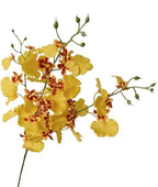 Artificial Flower Feel Moisturizing Dancing Orchid Living Room Ornaments Dining Table Decoration Floral Photography Ornaments(Yellow)