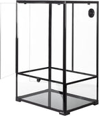 REPTIZOO 67 Gallon Large Reptile Terrarium 24"x18"x 36" Glass Paludarium Tank, Tall Reptile Enclosure Habitat with 10” Deep Base, Siphon Gravel Cleaner Set and Plants Growing Cotton Mat Included