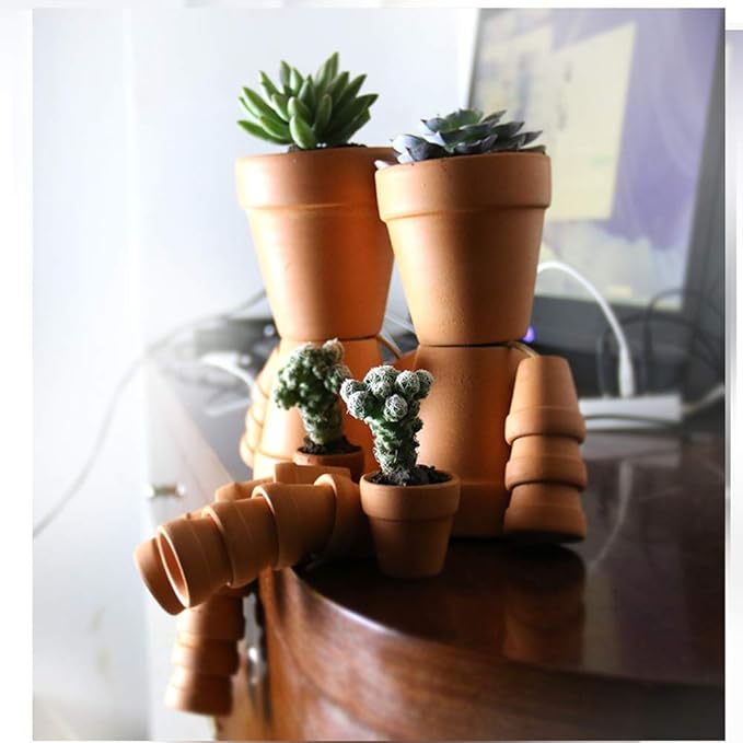 Yishang mini Terracotta Pots with Drainage Holes - 1.5 inches Tiny Clay Nursery Pots for Indoor/Outdoor Mini Plant, DIY Crafts, Wedding Favors(10 Pack)