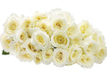 KaBloom - White Roses 18 with Greens Bouquet - Fresh Flowers for Birthday, Valentine's & Mother's Day