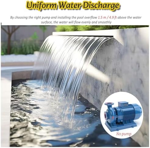 Waterfall Spillway for Indoor/Outdoor Decorative,Pond Spillway Kit - Waterfall Overflow System with Soft Tube & Connector for Koi Ponds Back Inlet Fountain Spray Outlet Perfect for Aquatic G