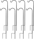 Urban Deco 8PK Heavy Duty Shepherds Hook, 37' Inch Tall Adjustable Height Shepards Hooks for Outdoors, Plant Hangers Garden Stakes, Plant Hooks Pole for Wedding, Garden, Outdoors