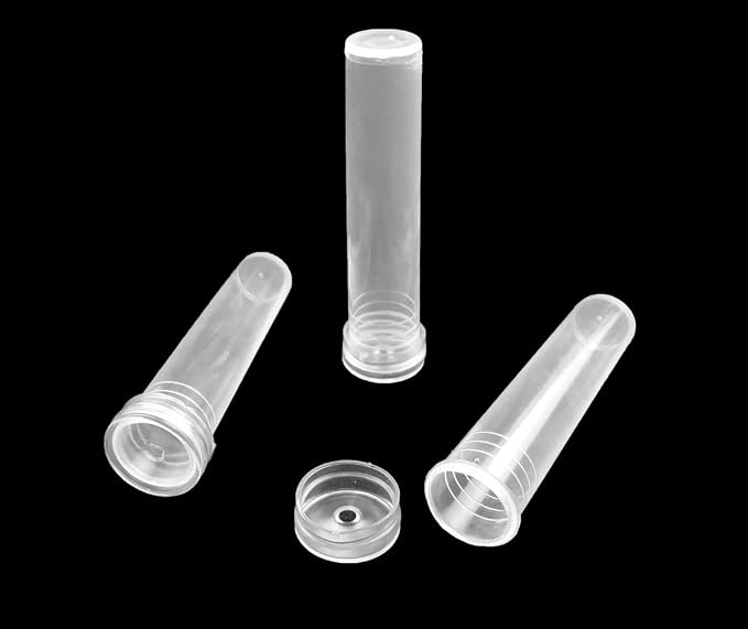 Plastic Floral Water Tubes - 40-Pack Clear Florist-Grade Stem Holders for Hydration, Flower Arrangements Supplies with Leakproof Caps (Weddings/Bouquets)