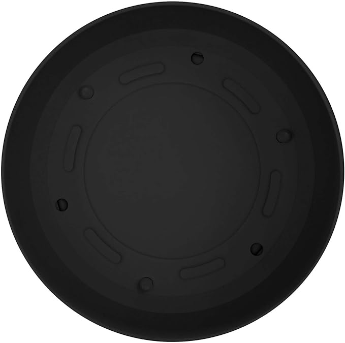 Bloem Mathers 6" Black Round Modern Resin Garden Planter Pot with Drainage Holes and Removable Saucer Tray Included