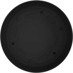 Bloem Mathers 6" Black Round Modern Resin Garden Planter Pot with Drainage Holes and Removable Saucer Tray Included
