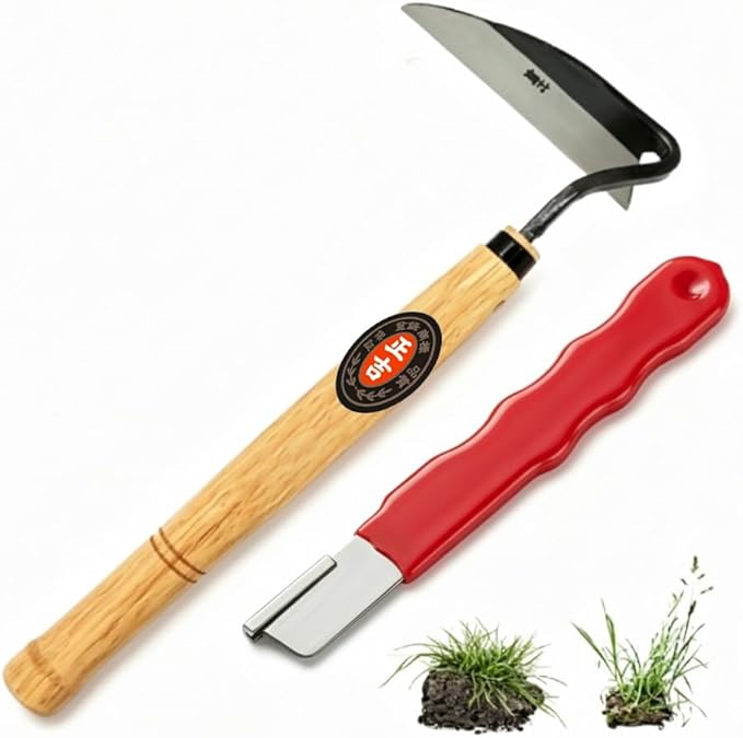 Kana Hoe 217 Japanese Garden Hand Hoe Sickle, Weeding Sickle (Garden Hand/Knife Sharpener)