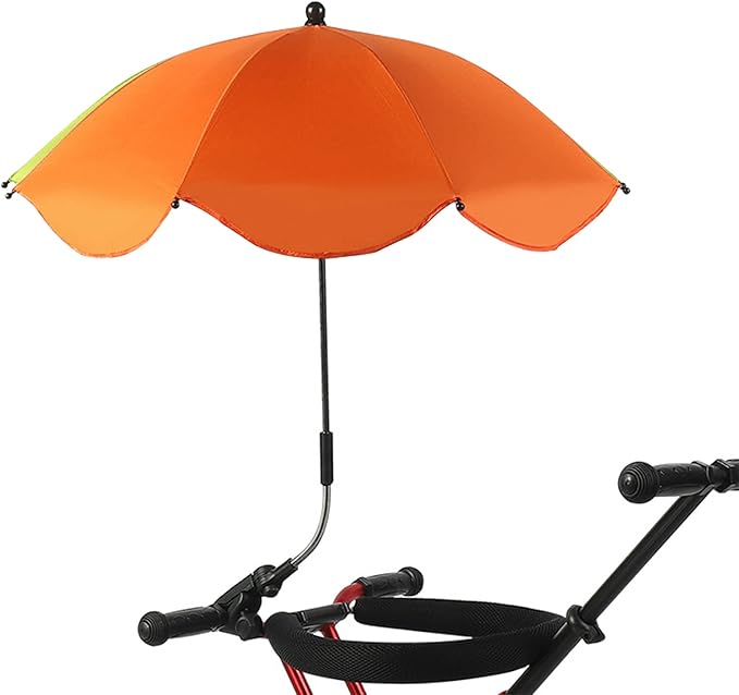 Chair Umbrella with Clamp Portable Adjustable Angle Sun Shade UPF 50+ for Beach Patio Strollers and Folding Chairs Polyester Rubber