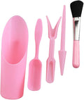 GALPADA Succulent Planting Tool Set with Cultivator, Potting Shovel, Cleaning Brush, and Soil Spoon, Pink Gardening Accessories for Indoor and Outdoor Plant Care