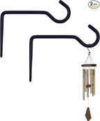 2 Pack Metal Plant Hanger for Wall, Decorative Plant Hooks for Hanging Plants, Indoor Outdoor Wall Plant Holder for Hanging Planters, Bird Feeders Home Decor (Black, 6 in-Straight Hook)