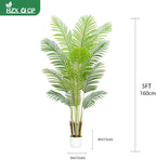 5FT Faux Palm Tree Indoor with White Pot, Realistic Leaves, 12 Trunks and Adjustable Branches, Tall Artificial Plant for Living Room Office Bedroom Aesthetic Decor