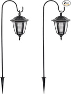 MAGGIFT 34 Inch Hanging Solar Lights, Decorative Garden Lanterns with 2 Shepherd Hooks, Solar Powered Coach Lights, Warm White LED Outdoor Lighting for Landscape, Yard, Pathway and Patio, 2 Pack