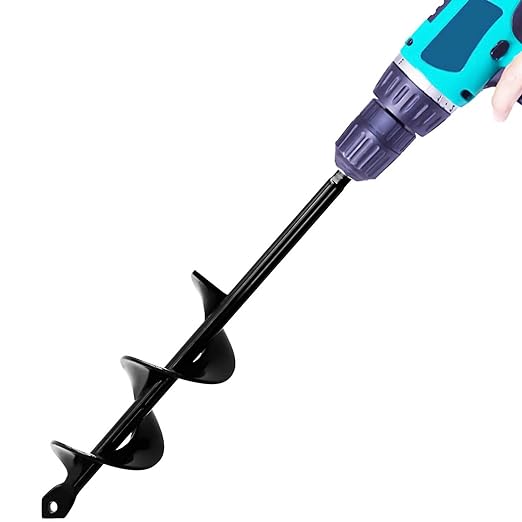Garden Auger Drill Bit for Planting – 1.6x9 Inch Garden Auger,Rapid Planter Bulb & Bedding Plant Auger for 3/8" Hex Drive Drill – Ideal Bulb Planter Tool for Tulips