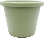 The HC Companies Classic Round Plastic Plant Pot w/Rolled Rim - Lightweight & UV Resistant Flower Pot for Herbs & More - Outdoor & Indoor Plant Pots w/Drainage (15.5 inch Seafoam, Pack of 1)