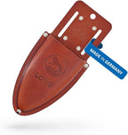 Original LÖWE Leather Premium Holster 9809 - Brown Belt Pouch for Pruning Shears with Belt Clip for Storage on Belt or Pocket - Made in Germany - 100% Genuine Leather