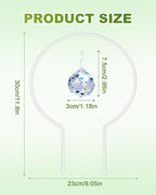 eZAKKA Round Acrylic Plant Trellis, 2 Pcs Hoya Trellis for Supporting Potted Climbing Plants Potted Ivy Indoor Outdoor with 2PCS Crystal Sun Catcher,9 x 11.8in