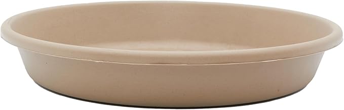 The HC Companies Flower Pot Saucers - Plastic Plant Saucer for Outdoors & Indoors - Traditional Design Plant Pot Trays for Water Drainage - Durable & Stylish Round Plant Tray (16-inch Sandstone)