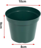40 Pack 4 Inch Plastic Nursery Pots with Mesh Pad, Thick Sturdy Plastic Plant Pots with Drainage Holes Indoor/Ourdoor Flower Planter Pots, Green