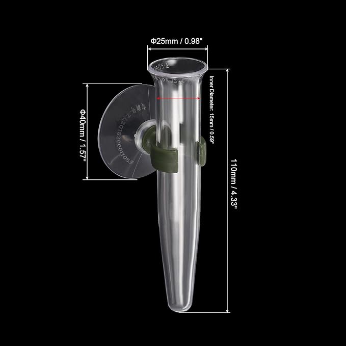 PATIKIL Floral Water Tubes with Suction Cup, 3 Pcs 0.6" ID 4" Plastic Wall Hanging Vase for Plants Flower Arrangement, Clear