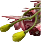 4pcs Artificial Cymbidium Orchid Flower Plant 3D Print Vanda 10 Heads Latex Phalaenopsis Flower (Dark red)
