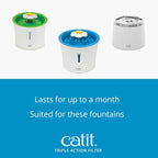 Catit Triple Action Replacement Original Water Fountain Filters, 2 Pack – Official Replacement Filters for Catit Cat Drinking Water Fountains