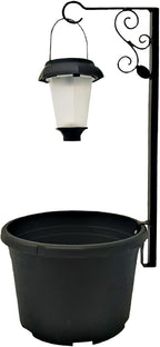 Solar Outdoor Floor Lamps with Planter, 2 in 1 Waterproof LED Solar Lamps Post Light, Matte Black Outdoor Flower Pots, Outdoors Lamps for Patio, Backyard, Pathway, Garden, Lawn (2PCS)