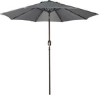 Blissun 9' Outdoor Patio Umbrella, Outdoor Table Umbrella, Yard Umbrella, Market Umbrella with 8 Sturdy Ribs, Push Button Tilt and Crank