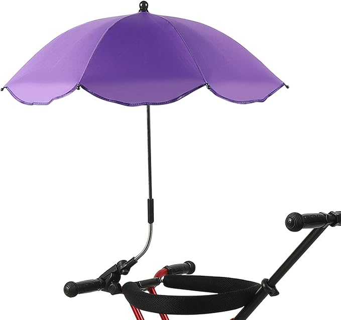 Chair Umbrella with Clamp Portable Adjustable Angle Sun Shade UPF 50+ for Beach Patio Strollers and Folding Chairs Polyester Rubber