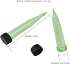 HAHIYO 30PCs 4x0.5Inch Transparent Green Plastic Floral Tubes with Barbed Floral Water Tubes Flower Vials with Silicone Cap for Plants Fresh Flowers Arrangement Decor Milkweed Cutting Florist Supplies