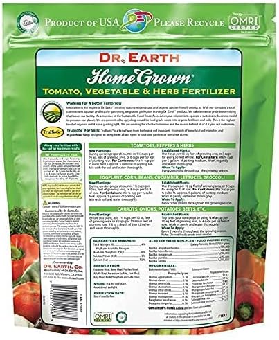 Dr. Earth Organic Fertilizer, Tomato Vegetable & Herb | Poly Bag | Pack of 2