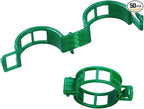 Tomato Clips for String Trellis, 50pcs Plant Support Clips - Grape Vine Clips for Garden Netting Climbing Plants, Secured Plastic Plant Clip for Fixing Stem and Vine (50, Green)