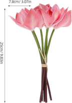 SUPVOX 12pcs Pink Artificial Orchid Stems Faux Cymbidium Bouquet Small Artificial Flower Plants for Indoor Home Office Living Room Decor